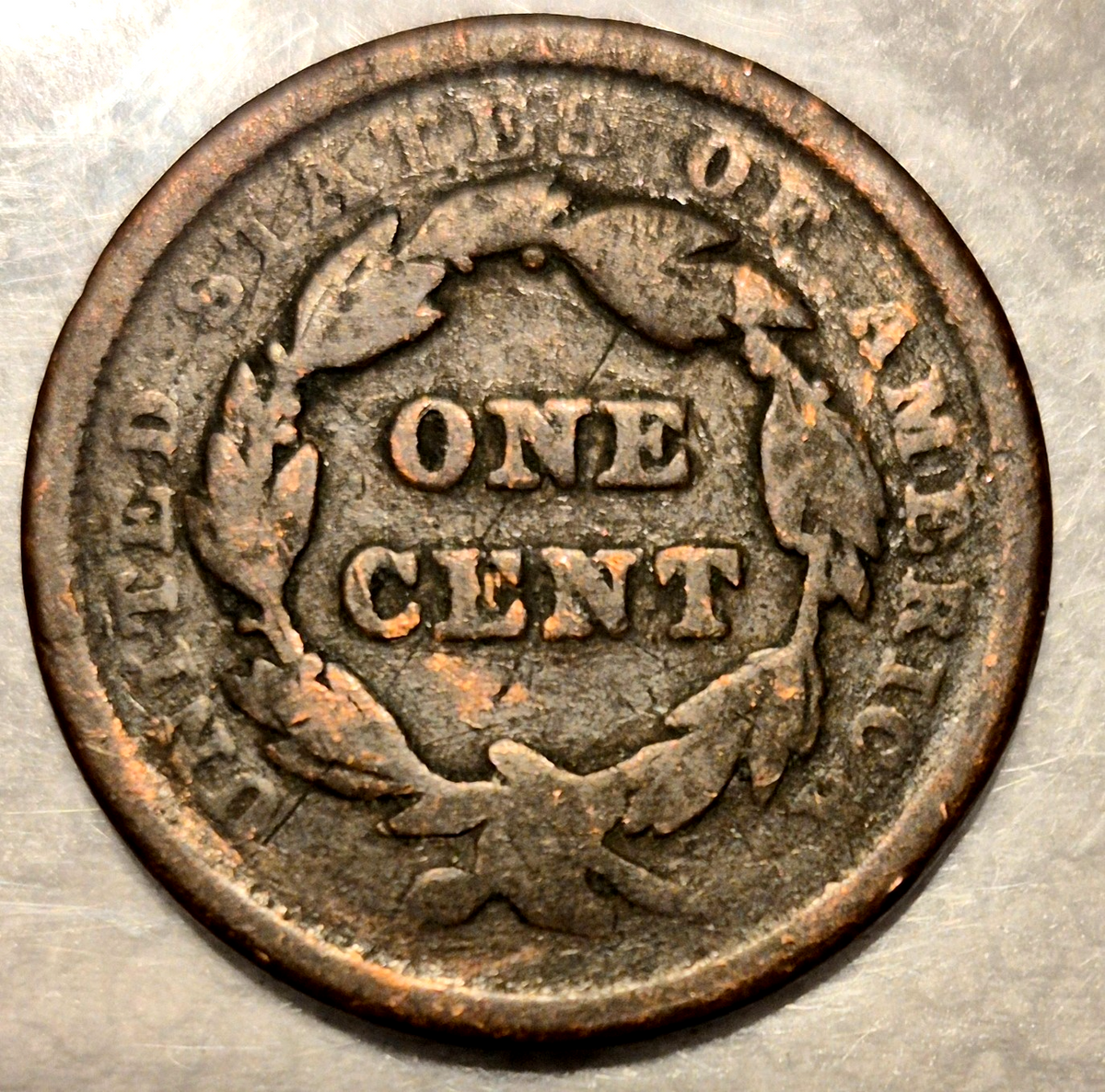 1842 Braided Hair Large Cent Small Date VG Features 1C Coin Shown