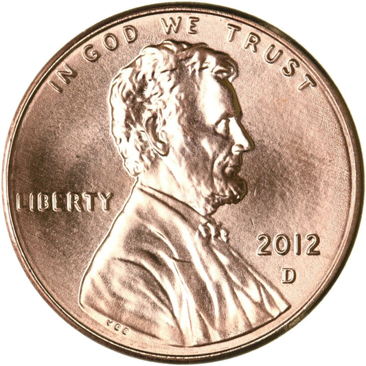 ✅ 2012 D Lincoln Shield Cent BRILLIANT UNCIRCULATED RED Penny US Mint 1c Coin
