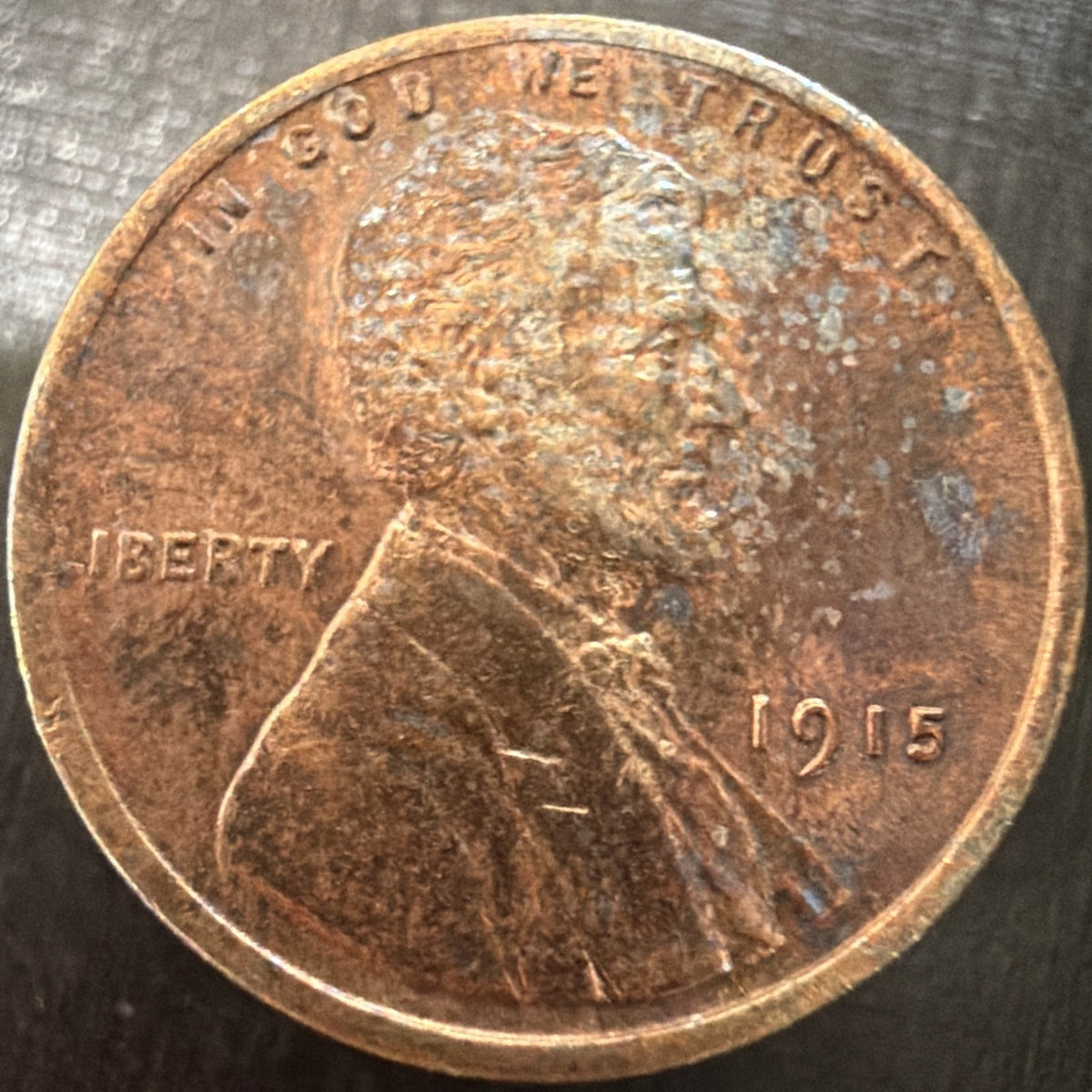 1915 Lincoln Wheat Cent Penny AU/BU Toned Philadelphia Mint Semi-Key US Coin