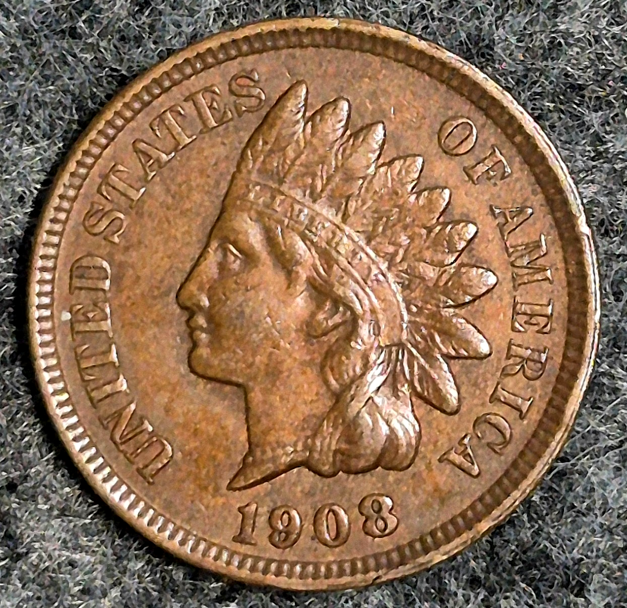 1908 Indian Head Cent Choice Crisp AU Features High Grade Coin Shown  1C