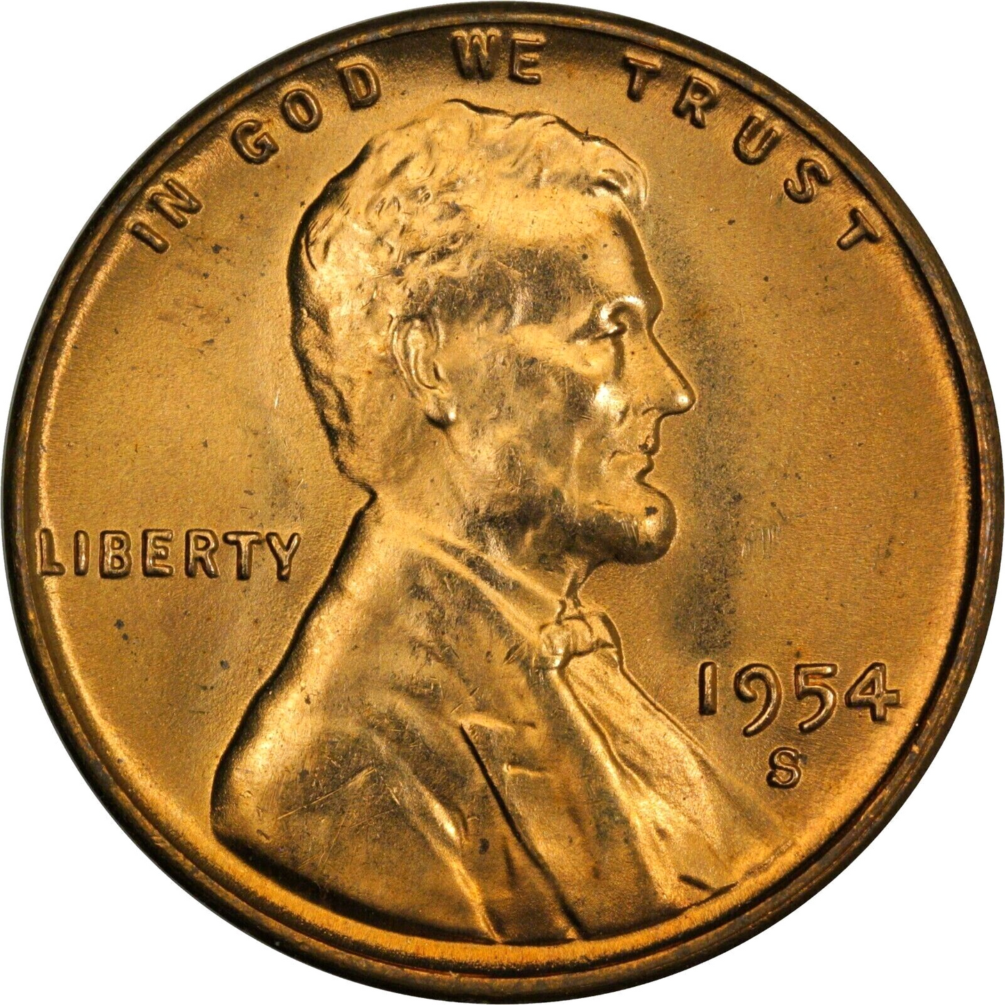 1954 S Lincoln Wheat Cent BU Uncirculated Mint State 1c Coin From OBW BoA