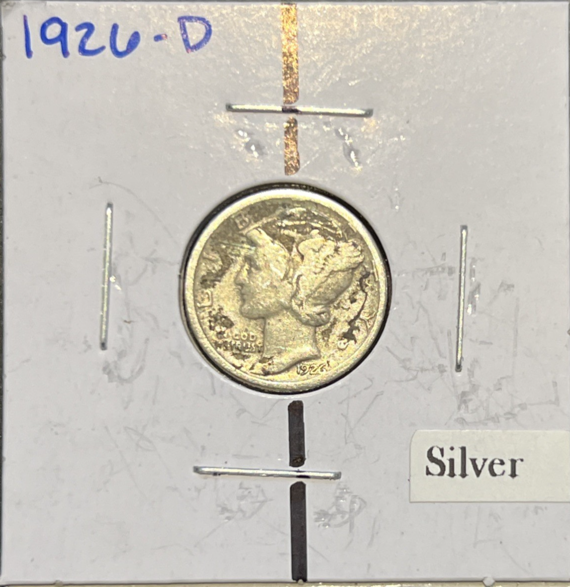 1926-D Mercury 90% Silver Dime ROTATED DIE ERROR VG+    ~FREE SHIPPING~