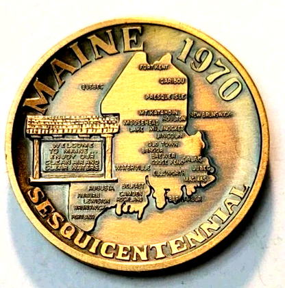 Vintage Maine 1970 Sesquicentennial Medal Token