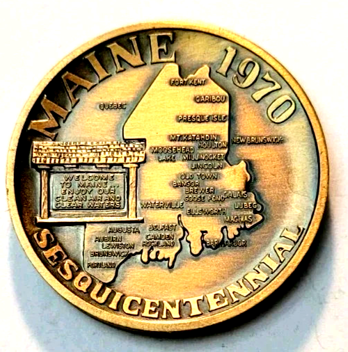 Vintage Maine 1970 Sesquicentennial Medal Token
