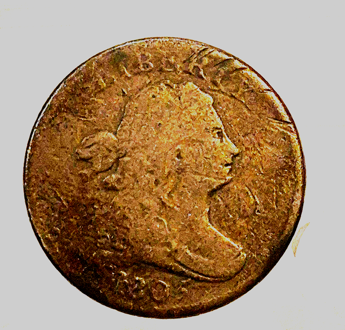 1805 Draped Bust Half Cent Large 5 W/Stems VG-Fine Features *Rotation Error* 1C