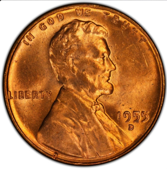 1955 D Lincoln Wheat Cent  BU Brilliant Uncirculated 1C🔥From OBW Bank Roll🔥