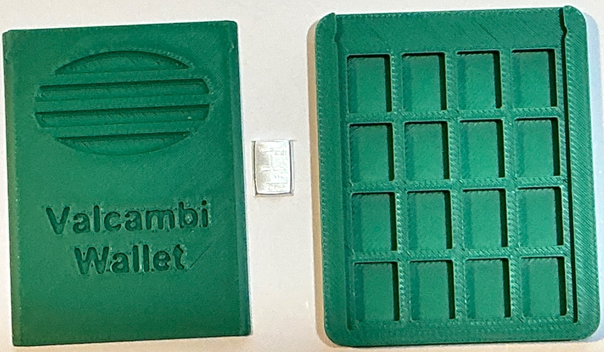 Green Valcambi Wallet Holds 32 SILVER Bars Slide Top INCLUDES 1 Gram Starter Bar