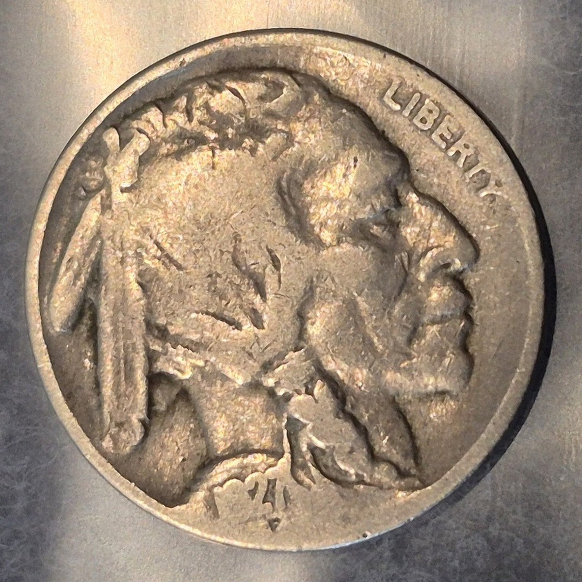 1927 Buffalo Nickel 5C Indian Head Five Cents Philadelphia Mint Coin Good
