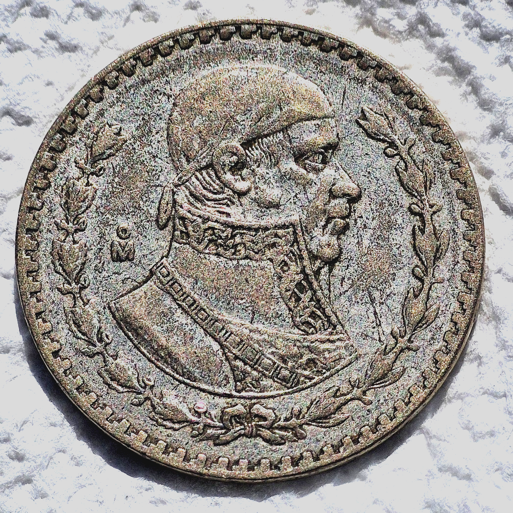 1962-MO Mexico 1 Peso VF Lettered Edge 1.6 Grams Silver Great Toning