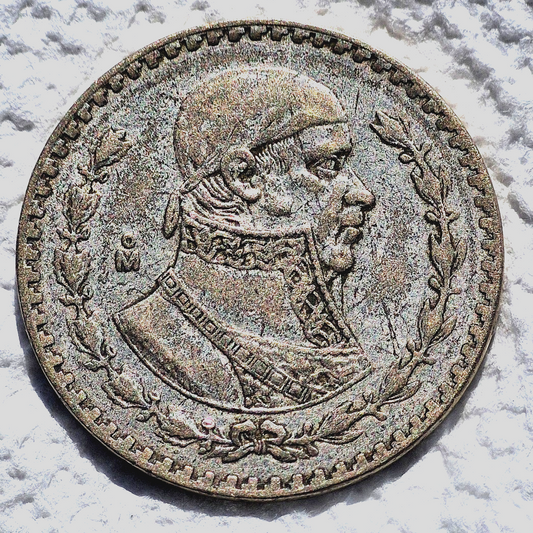 1962-MO Mexico 1 Peso VF Lettered Edge 1.6 Grams Silver Great Toning