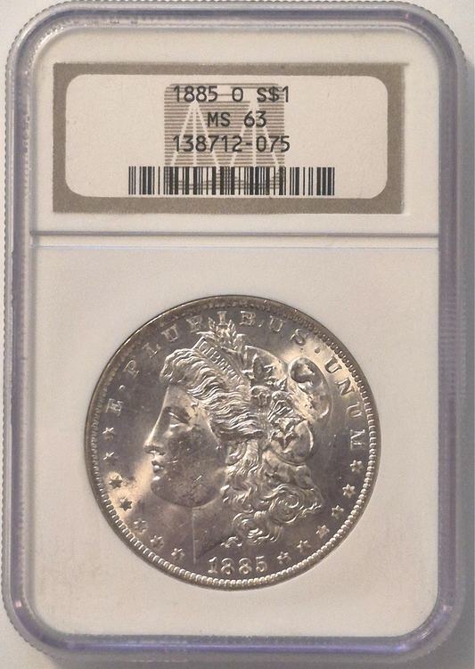 1885 O NGC Highly Graded MS63 Morgan Silver Dollar $1 US Collectable Old Holder