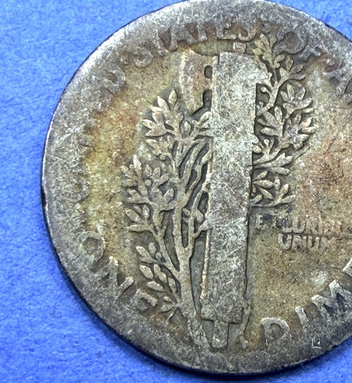 1919 Mercury Dime 10C Golden Amber Toned 90% Silver G Good Philadelphia Toner - view 5