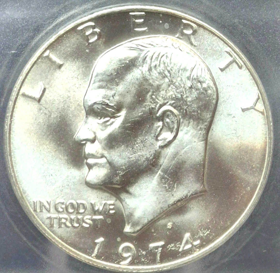 1974-S Eisenhower $1 Silver 40% ICG MS67+ Signed by Austin Hutto ICG President