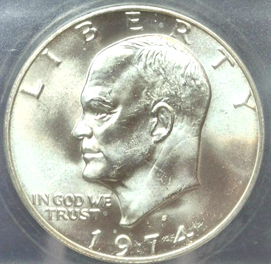 1974-S Eisenhower $1 Silver 40% ICG MS67+ Signed by Austin Hutto ICG President