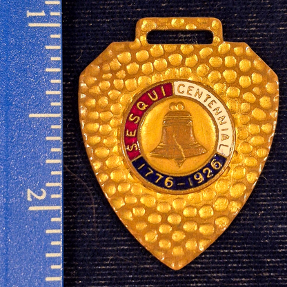 Vintage 1926 Philadelphia Sesqui-Centennial Expo Souvenir Enamel Bell Medal