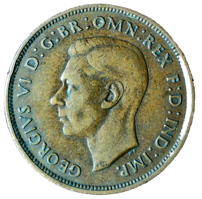 1937 Great Britain One Penny King George VI Clear Details XF Features This Coin