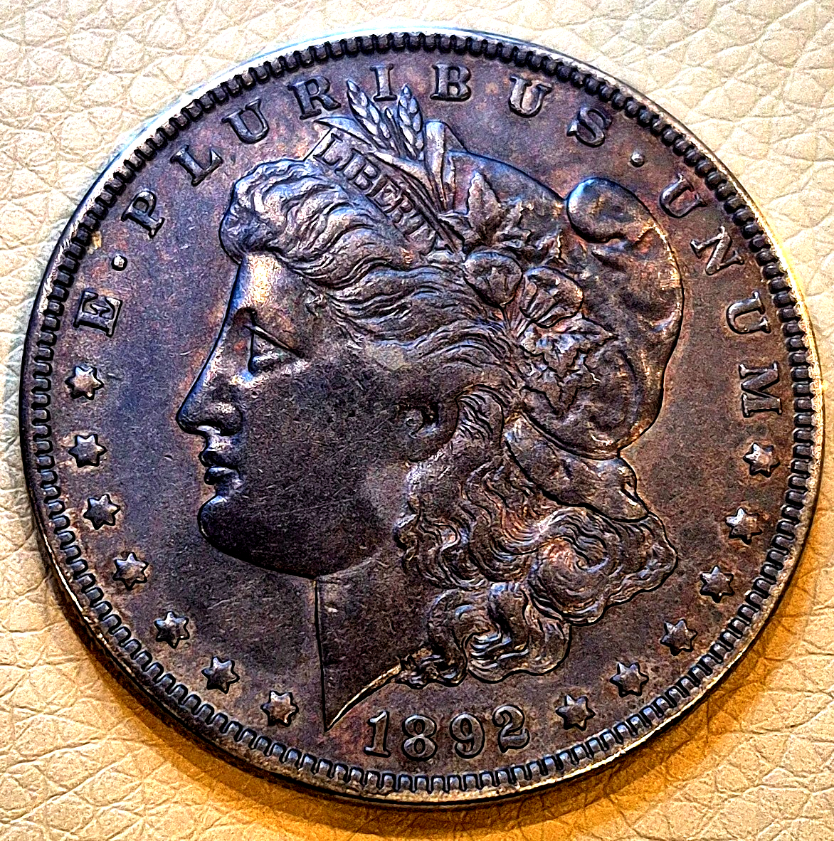 1892-O U.S. Silver Morgan Dollar AU *Semi-Key Date* Incredible Obverse Toning $1