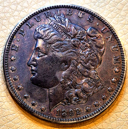1892-O U.S. Silver Morgan Dollar AU *Semi-Key Date* Incredible Obverse Toning $1