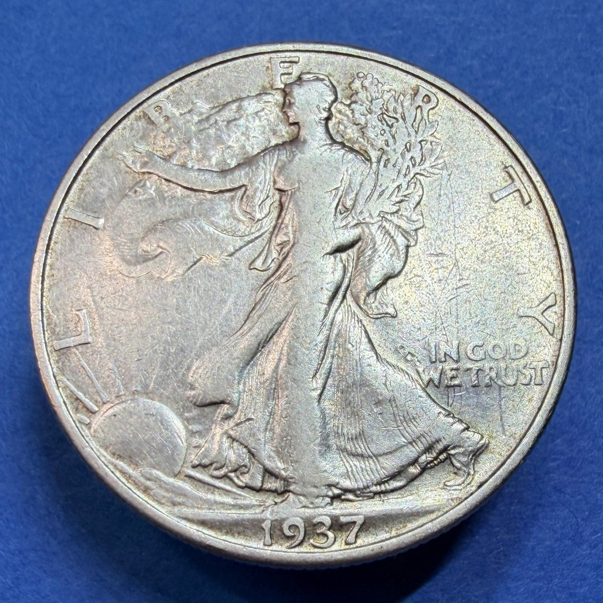 1937-D Walking Liberty Half Dollar 50C XF Extremely Fine 90% Silver Denver Coin