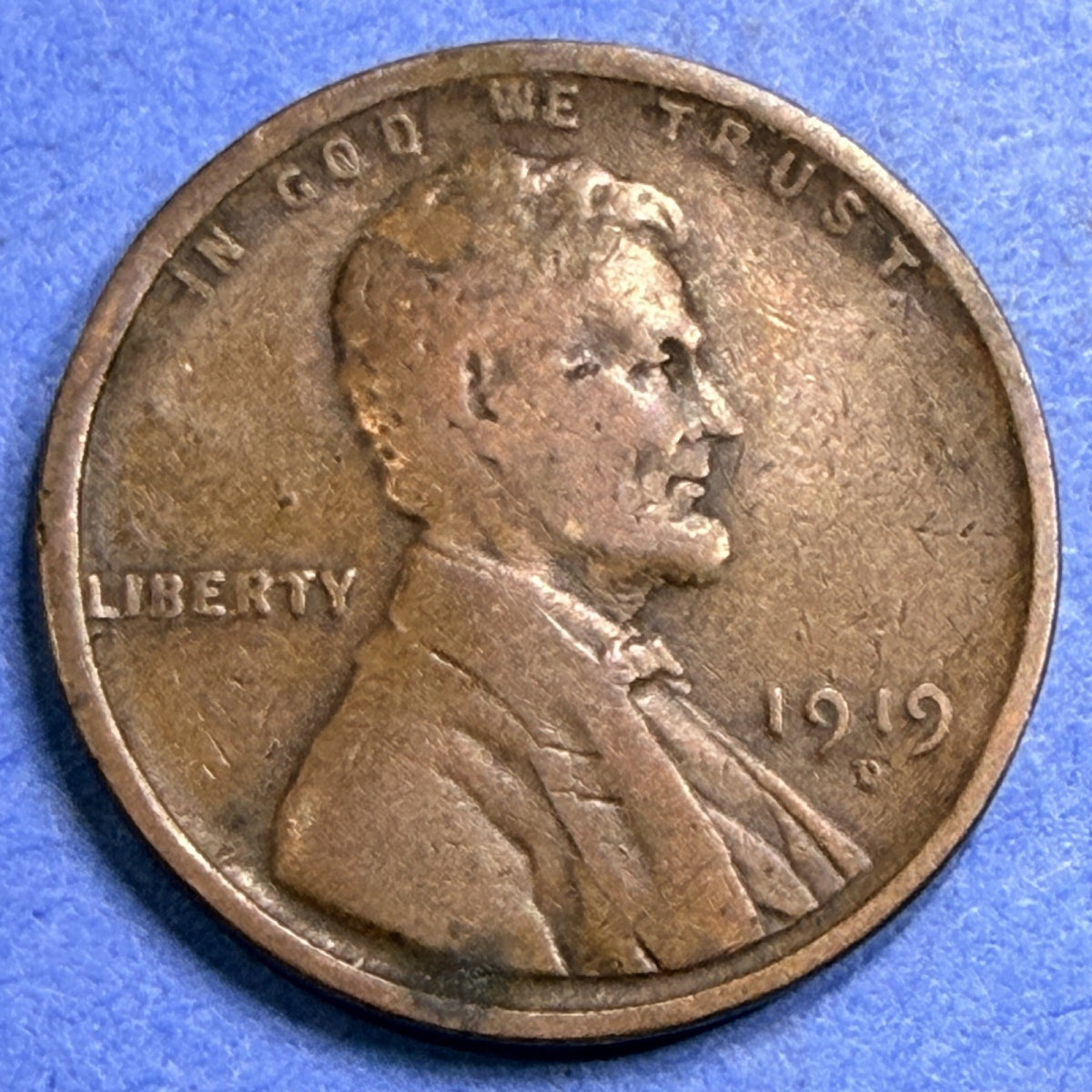 1919-D Lincoln Wheat Cent 1C XF Extremely Fine Scarce Denver Mint Bronze Penny