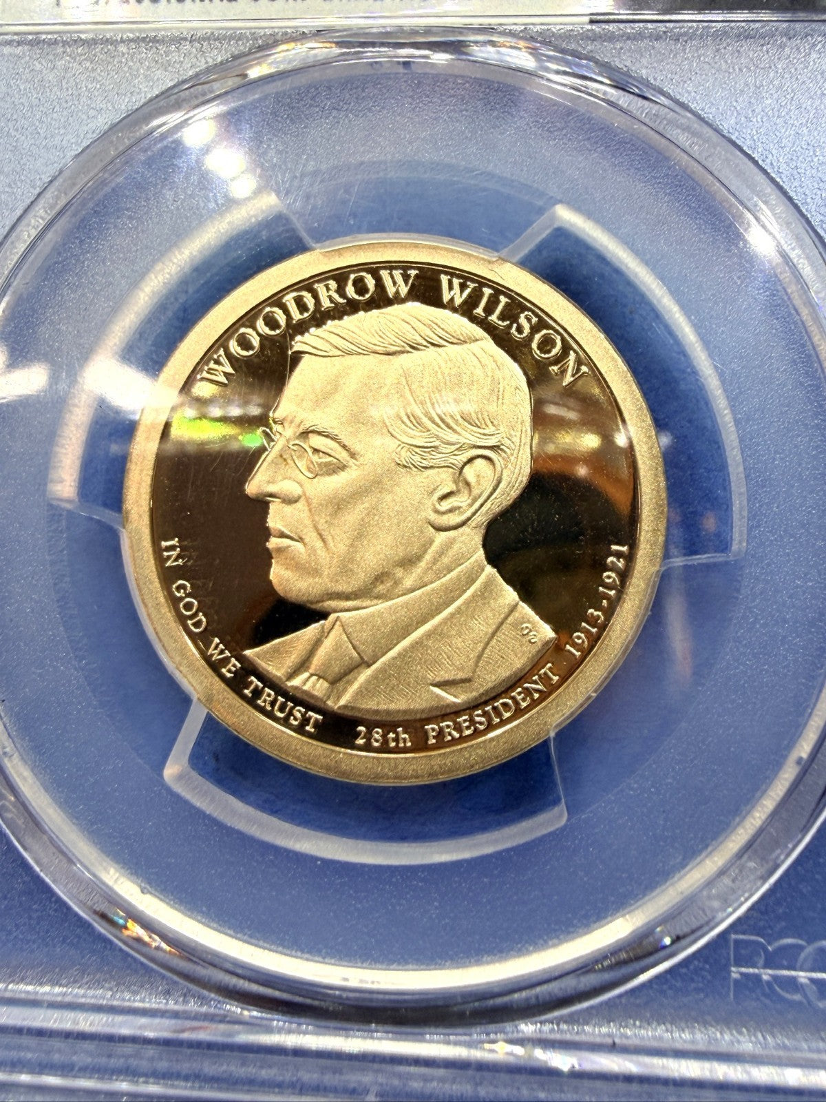 2013-S Woodrow Wilson Presidential Dollar $1 PCGS PR70DCAM Deep Cameo Proof Gem - view 3
