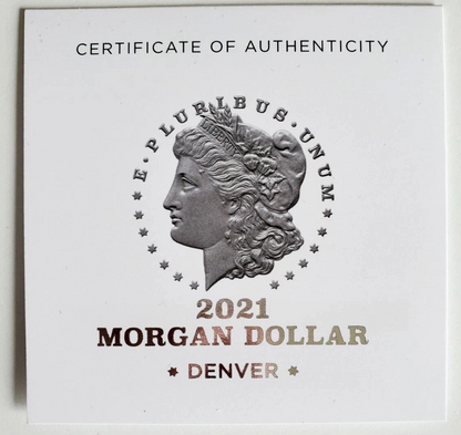 2021 D Morgan Silver Dollar ~ Denver ~ OGP Box + COA *NO COIN*