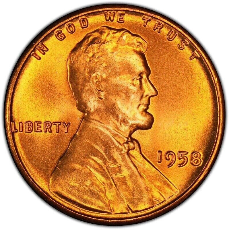 ✅ 1958 P Lincoln Wheat Cent Choice BU 1c BRILLIANT UNCIRCULATED RED From OBW