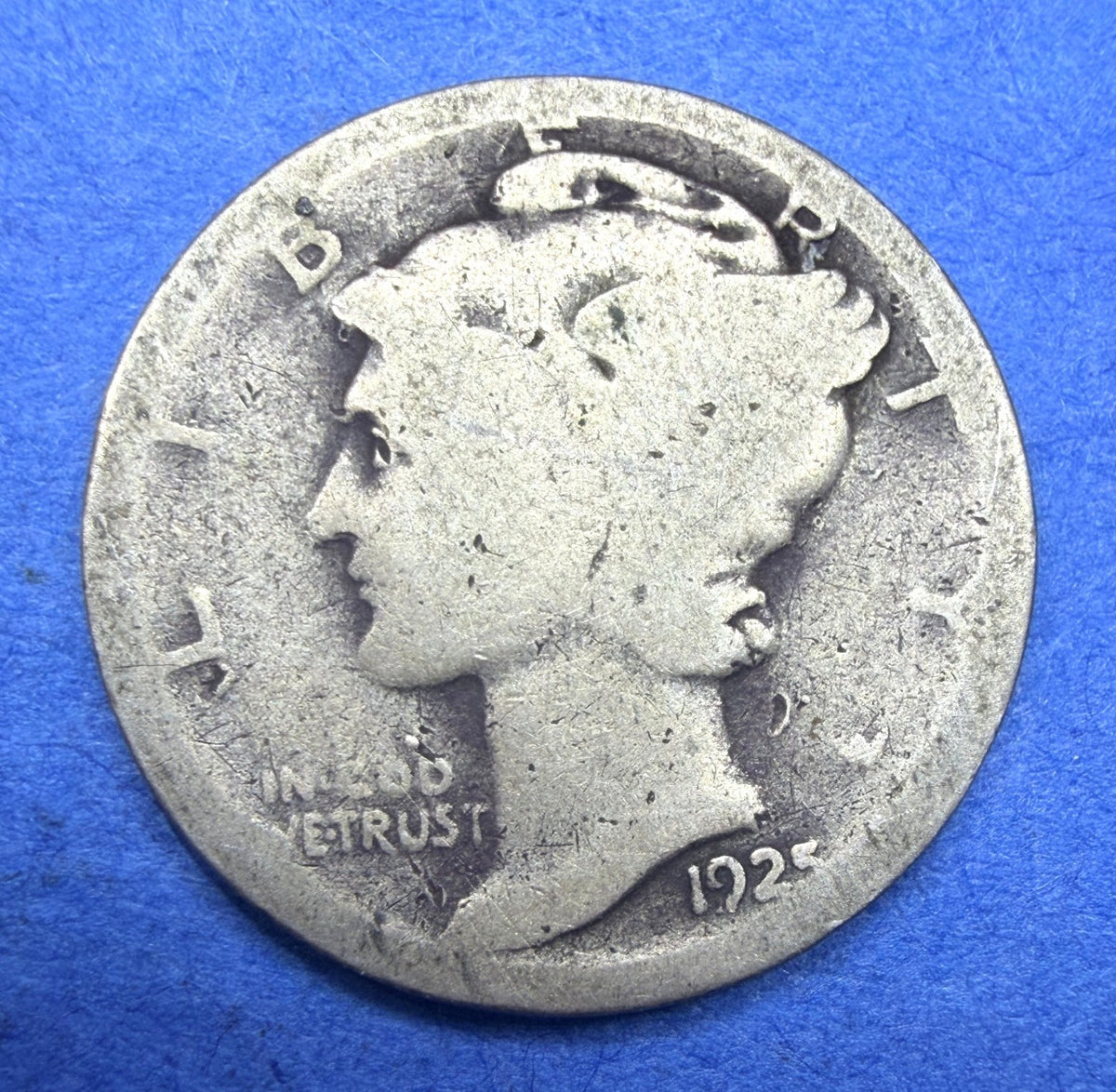 1925 Mercury Dime 10C AG About Good 90% Silver Winged Liberty Head US Coin