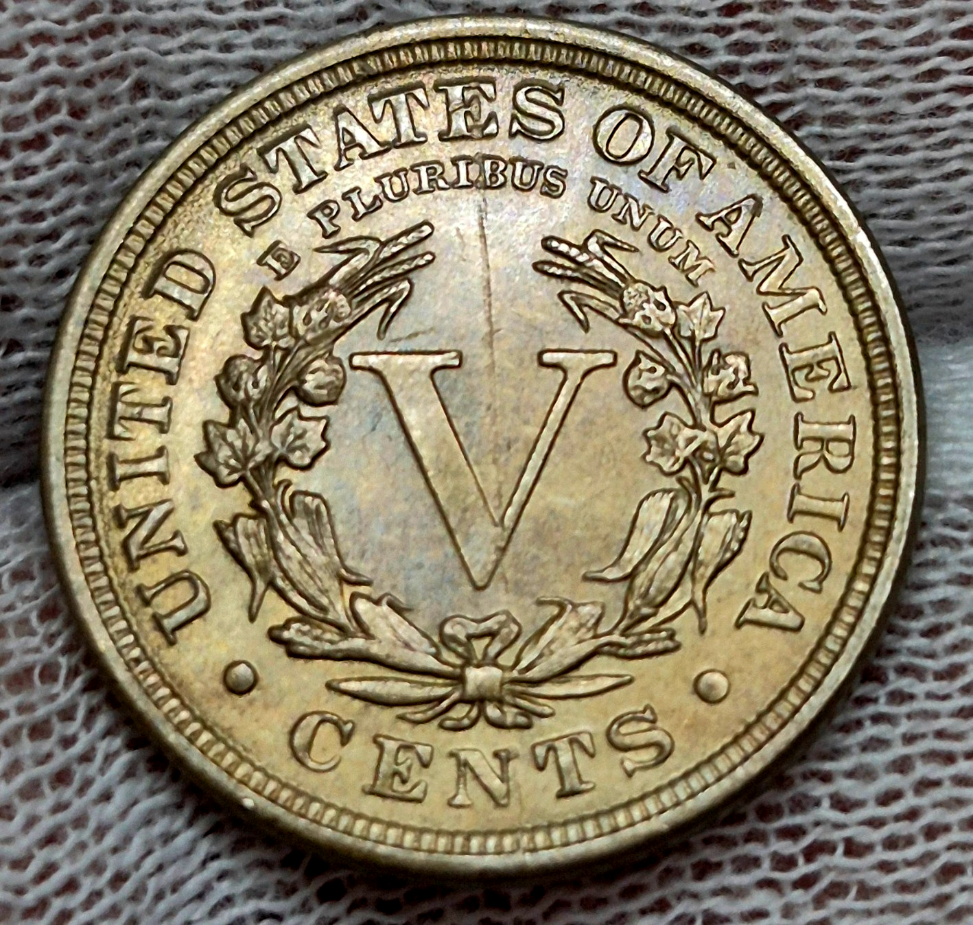 1912 LIBERTY "V" NICKEL Strong MS+ Features , With Coppery/Bronze/Rose Toning