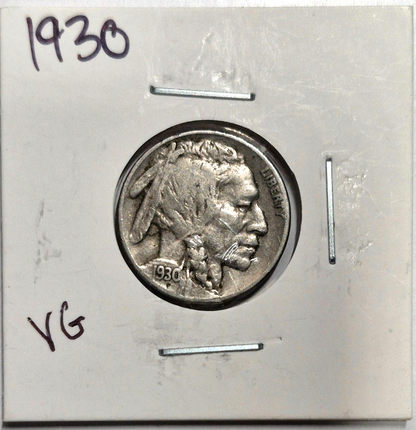 1930 Buffalo Nickel Sharp VG-F Features Partial Horn Nicer Date, Coin Shown