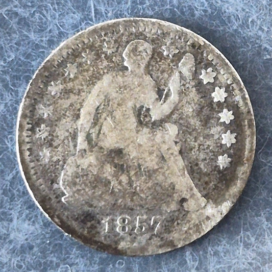 1857 Seated Liberty Half Dime H10C Good 90% Silver Philadelphia Pre-Civil War