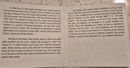 2011 Alaska Mint 1 Oz Silver coin .999 Fine /24 KT Gold Relief Commem Alaska RR