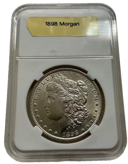 1898 Morgan 90% Silver Dollar Crisp Strike & Sharp, Strong MS Features BU Coin