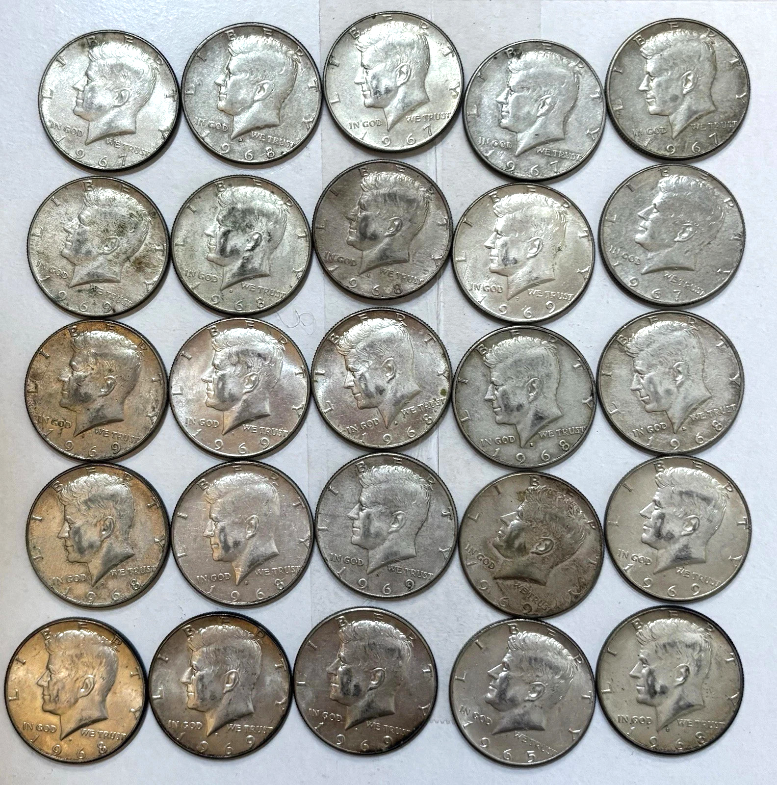 1965-1970 Kennedy Half Dollars 40% SILVER Coins Choose How Many Volume Discount