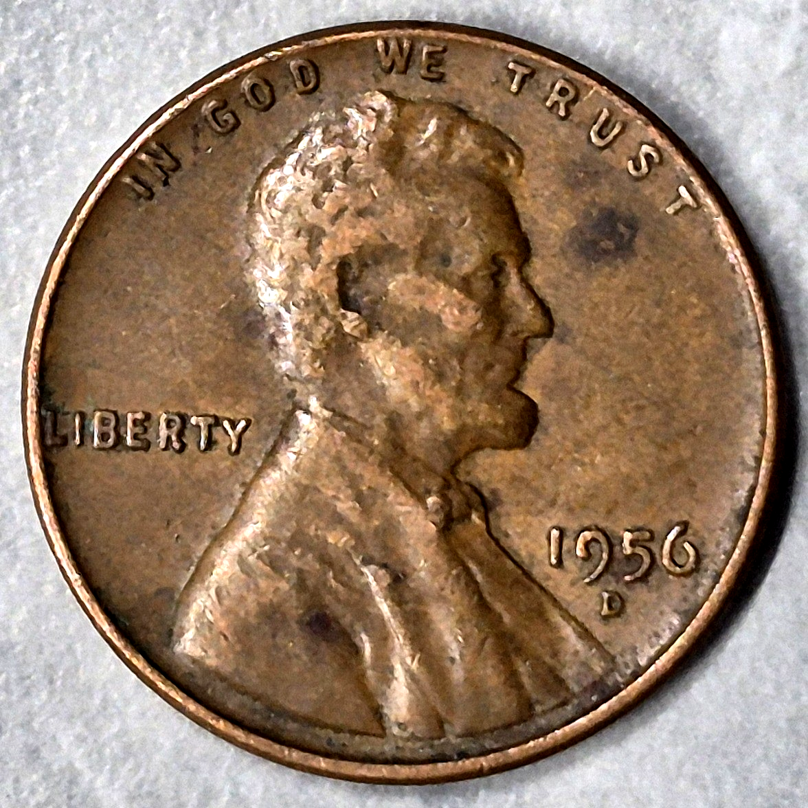 1956-D Lincoln Wheat Cent 1C Denver Mint Wheat Penny Extremely Fine XF Brown - view 3