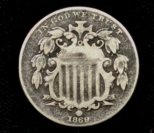 1869 Shield Nickel Strong Very Fine Features🔥Sought After Perfect Toning🔥
