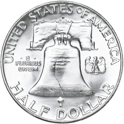 GEM BU Uncirculated MS 1963-D 90% SILVER Franklin Half Dollar Bright Shiny Coin
