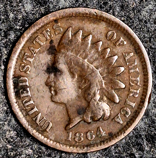 1864 Indian Head Cent Penny Good Features Variety III, Coin Pictured 1C