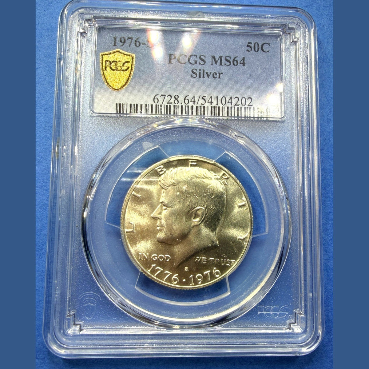 1976-S Kennedy Half Dollar 40% Silver PCGS MS64 Bicentennial Gold Shield 50C