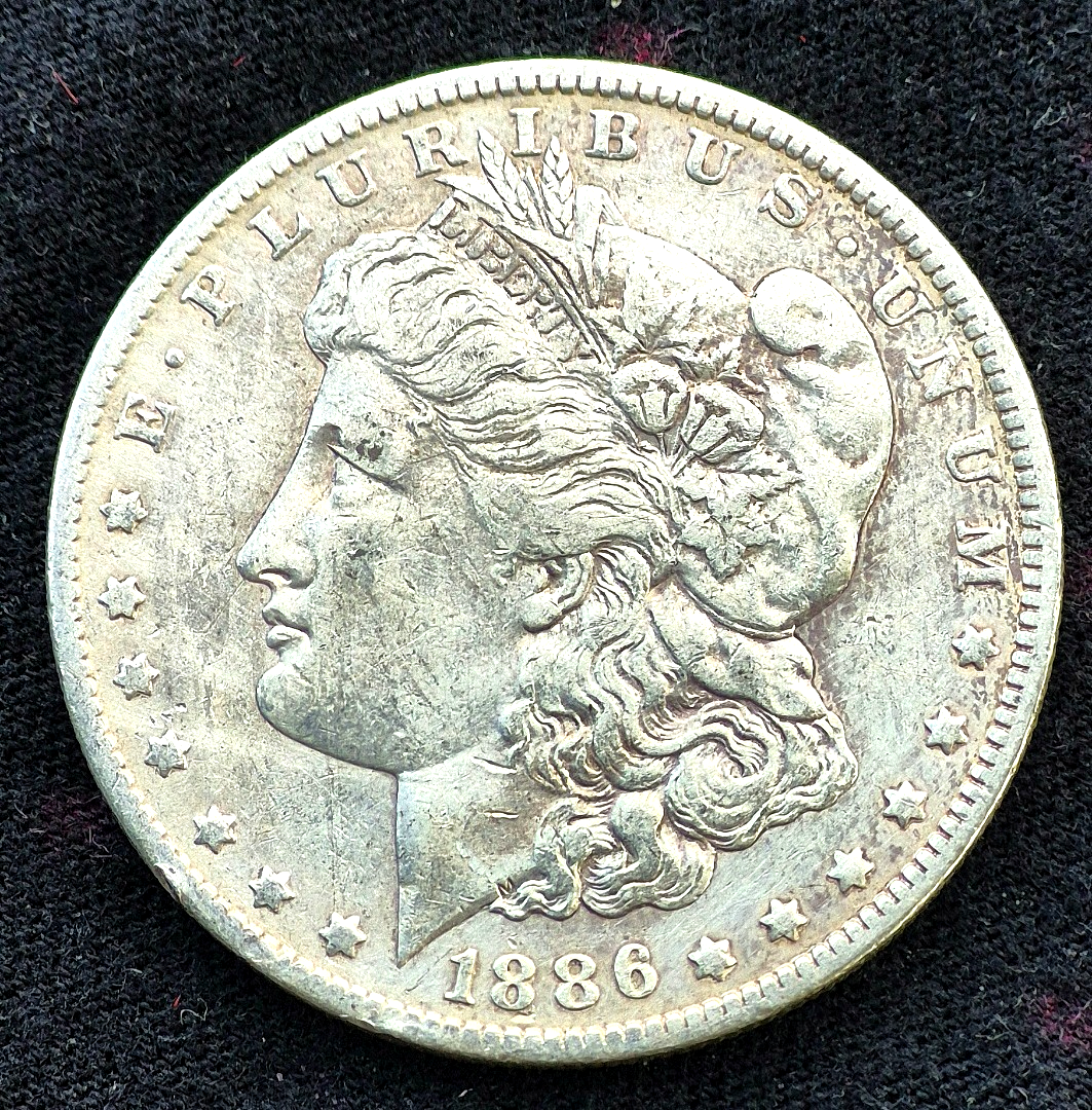 1886-O Morgan Silver Dollar Strong AU Features Better Date 90% Silver $1