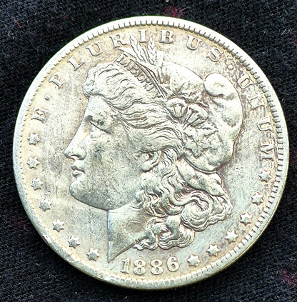 1886-O Morgan Silver Dollar Strong AU Features Better Date 90% Silver $1