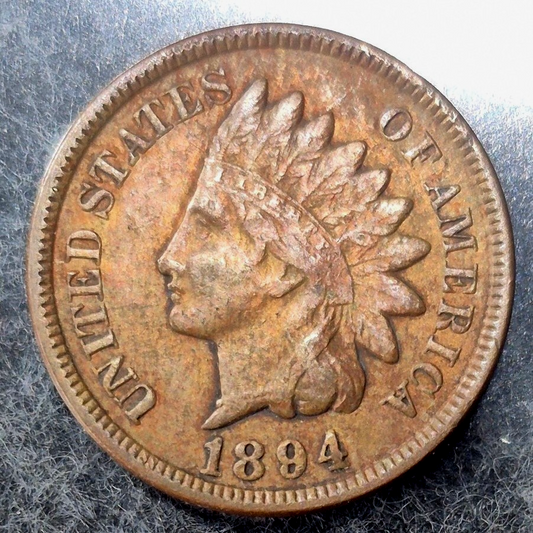 1894 Indian Head Cent XF Extra Fine Full LIBERTY Nice Color Bronze 1C US Penny