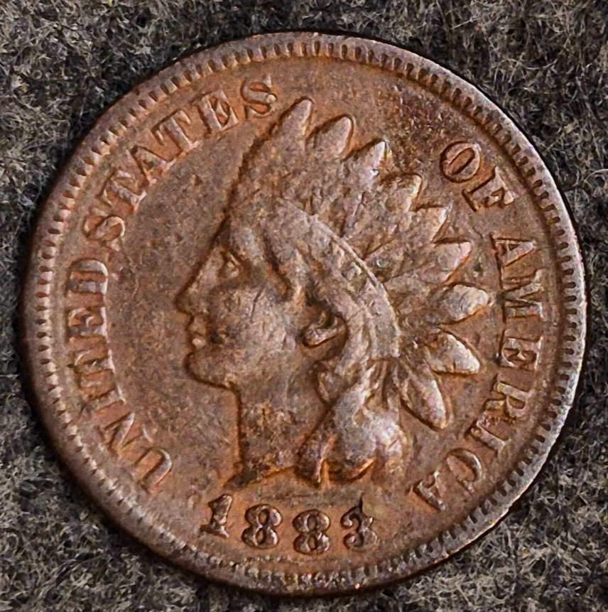 1883 Indian Head Cent Penny VG-F Features Part Liberty, Receive Coin Pictured 1C