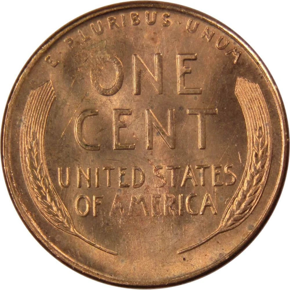 1949 S Lincoln Wheat Cent BU Uncirculated Penny from OBW Roll 1c GEM RED COIN