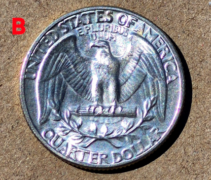(2)1950-P GEM BU Washington End Coins OBW US Treas 90% Silver Quarter TONE ALERT