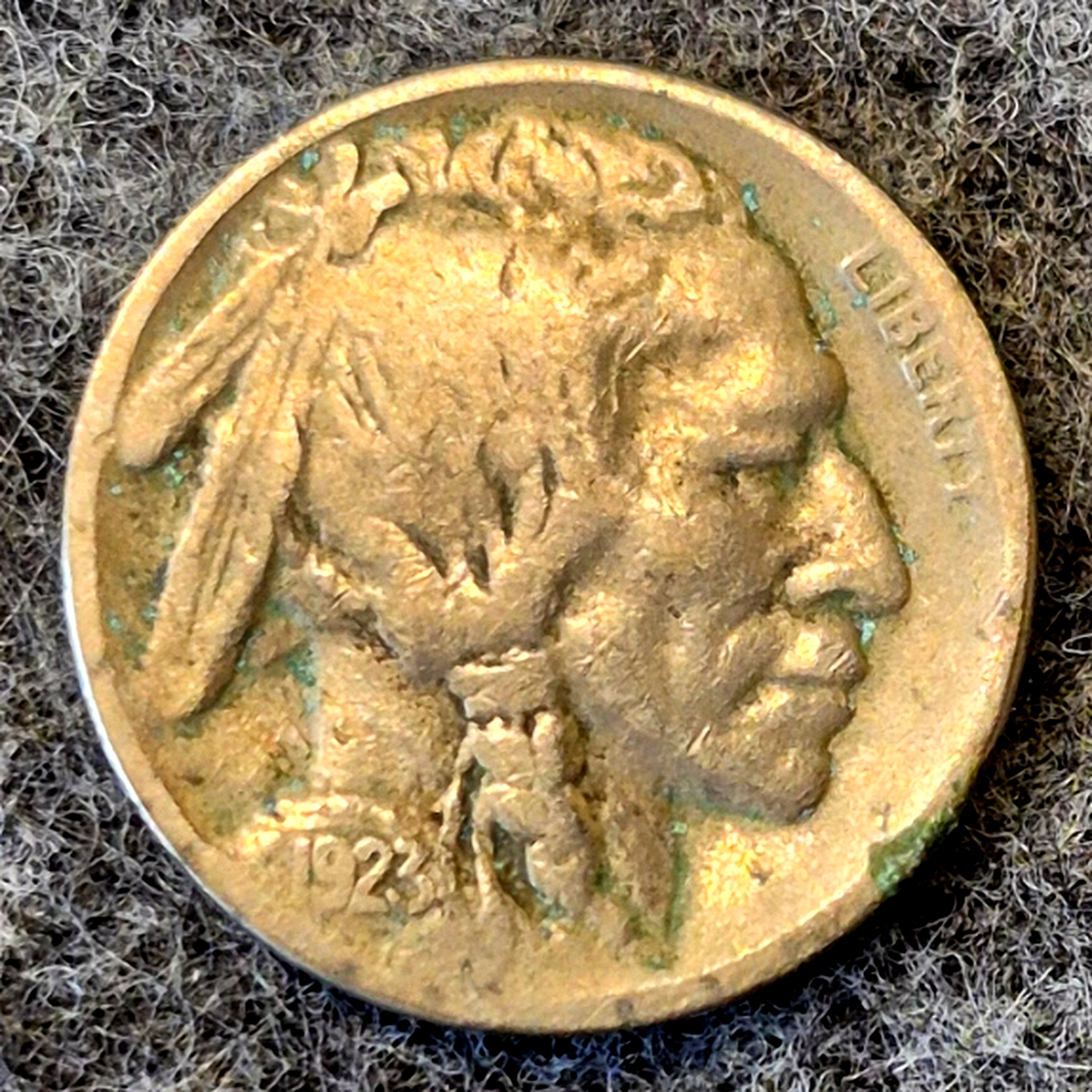 1923-S Buffalo Nickel VF Very Fine Semi-Key Date San Francisco Mint 5C Raw