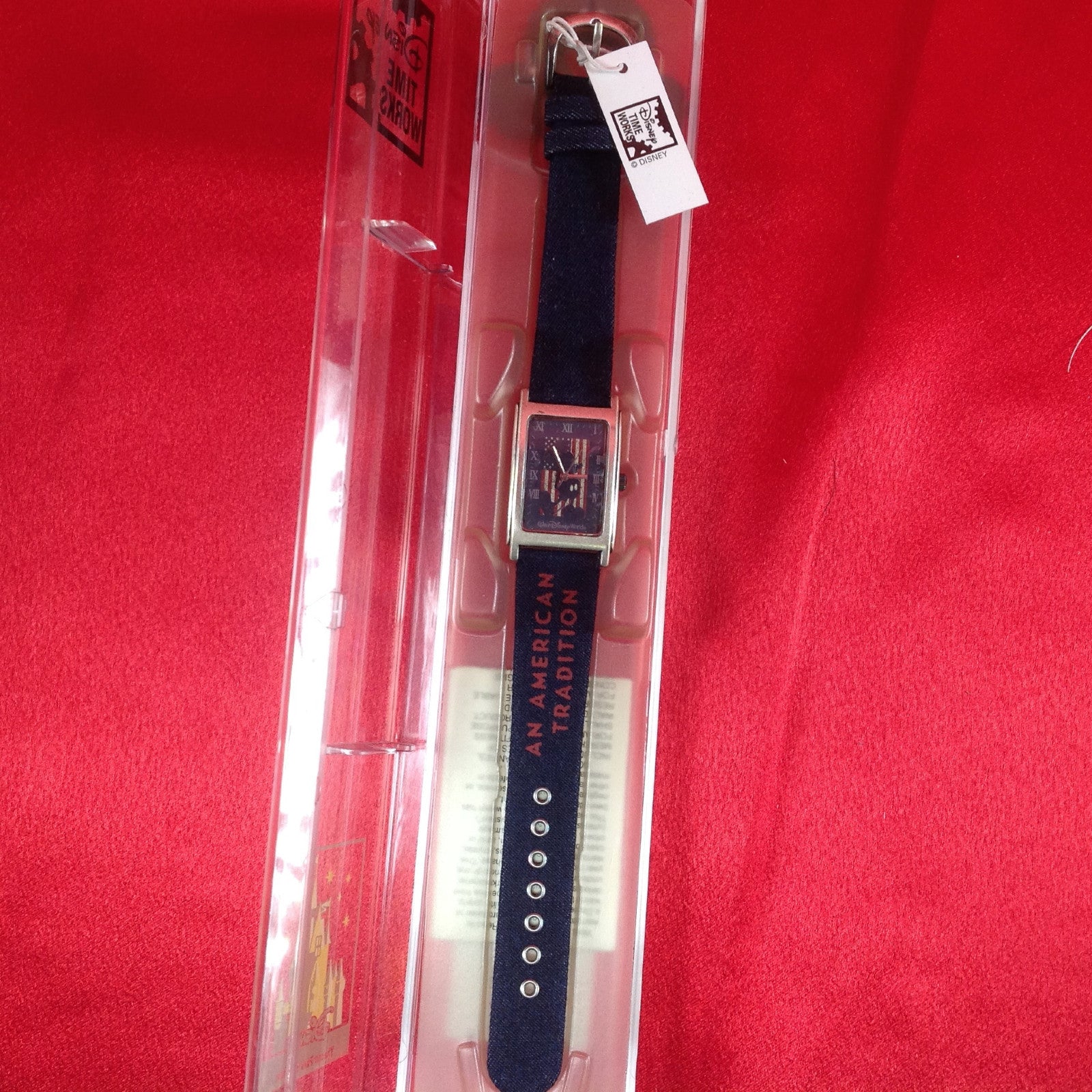 1990's NEW Mickey Mouse Watch An American Flag Wristwatch USA Flag Disney