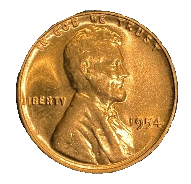 1954 P Lincoln Wheat Cent BU Uncirculated Mint State 1c Coin From OBW