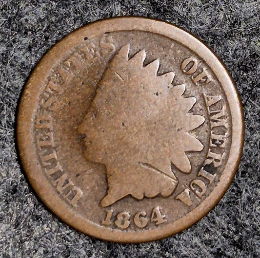 1864 Indian Head Cent Penny AG Features  Type III, Hole Filler, Coin Pictured 1C