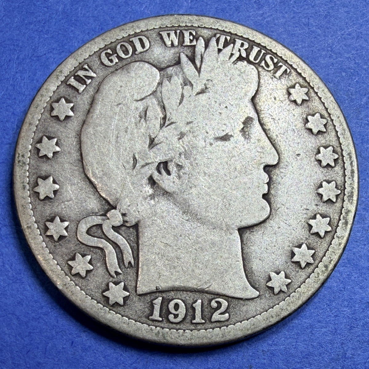 1912-D Barber Half Dollar 50C G Good 90% Silver US Coin